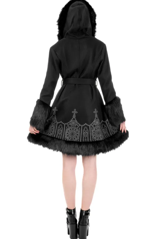 DARK ALTAR ROZKLOSZOWANY PŁASZCZ ZIMOWY z nadrukiem-Restyle Sale