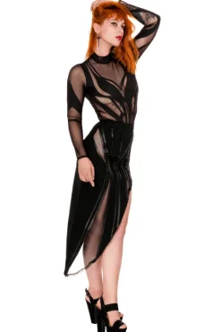 DESIREE SKIRT Asymetryczna spódnica z przeszyciami-Restyle Online