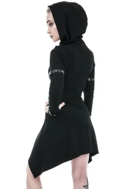 Długa drapowana bluza z pentagramem Hecate Draped Hoodie-Restyle Online