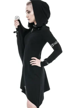 Długa drapowana bluza z pentagramem Hecate Draped Hoodie-Restyle Online