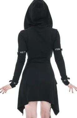 Długa drapowana bluza z pentagramem Hecate Draped Hoodie-Restyle Online
