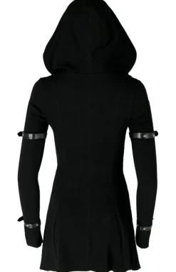 Długa drapowana bluza z pentagramem Hecate Draped Hoodie-Restyle Online