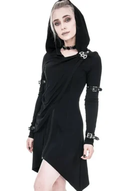 Długa drapowana bluza z pentagramem Hecate Draped Hoodie-Restyle Online