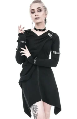 Długa drapowana bluza z pentagramem Hecate Draped Hoodie-Restyle Online