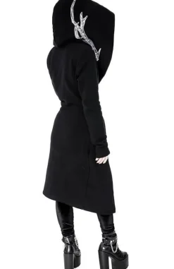 Długa, gotycka bluza z haftem poroża INTO THE WILD-Restyle Sale