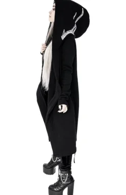 Długa, gotycka bluza z haftem poroża INTO THE WILD-Restyle Sale
