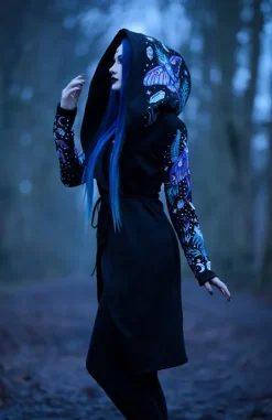 ENCHANTED FOREST HOODIE Bluza z haftem ćma i paproć-Restyle Best