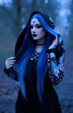 ENCHANTED FOREST HOODIE Bluza z haftem ćma i paproć-Restyle Best