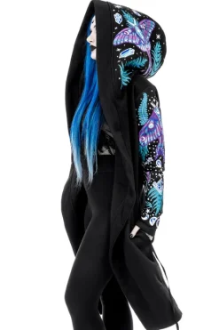 ENCHANTED FOREST HOODIE Bluza z haftem ćma i paproć-Restyle Best