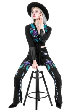 ENCHANTED FOREST JEANS dzwony z wysokim stanem-Restyle Outlet