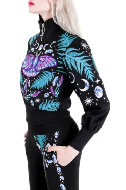 ENCHANTED FOREST SWEATSHIRT Krótka bluza z haftem-Restyle New