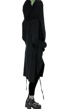 FOREST WITCH haft paproć Długa, gotycka bluza z paprocią-Restyle New