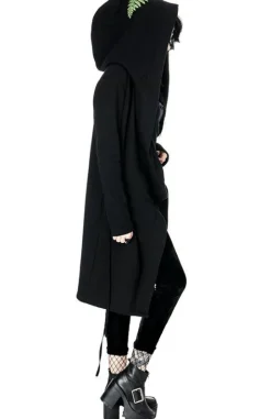FOREST WITCH haft paproć Długa, gotycka bluza z paprocią-Restyle New