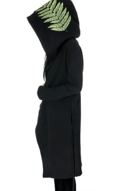 FOREST WITCH haft paproć Długa, gotycka bluza z paprocią-Restyle New