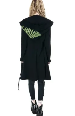 FOREST WITCH haft paproć Długa, gotycka bluza z paprocią-Restyle New