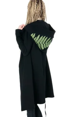 FOREST WITCH haft paproć Długa, gotycka bluza z paprocią-Restyle New