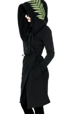FOREST WITCH haft paproć Długa, gotycka bluza z paprocią-Restyle New