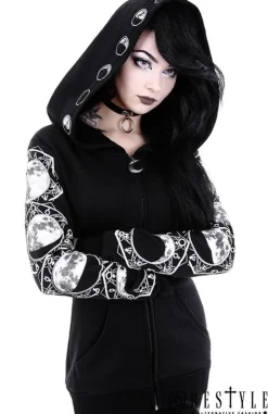 Gotycka bluza Fazy księżyca, obszerny kaptur "LUNAR HOODIE"-Restyle Best