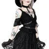 Gotycka koronkowa sukienka z obrożą i pentagramem-Restyle Fashion