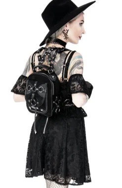 Gotycka koronkowa sukienka z obrożą i pentagramem-Restyle Fashion