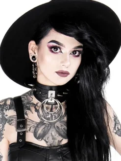 Gotycka obroża z kolcami DOUBLE SPIKED-Restyle Clearance
