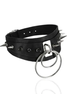Gotycka obroża z kolcami DOUBLE SPIKED-Restyle Clearance