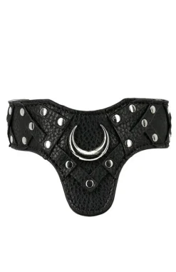 Gotycka obroża z księżycem COLLAR MOON HARNESS-Restyle Online