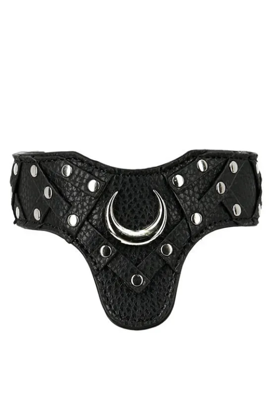 Gotycka obroża z księżycem COLLAR MOON HARNESS-Restyle Online