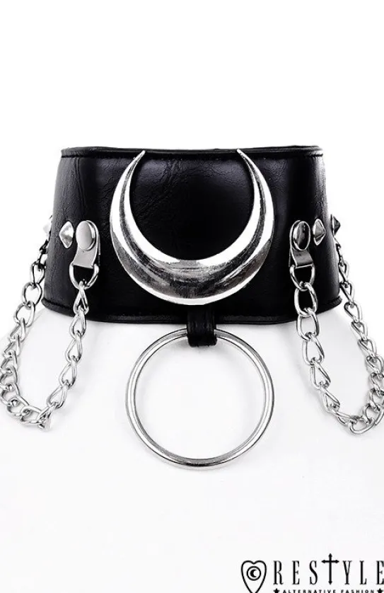 Gotycka obroża z księżycem "IRON MOON COLLAR"-Restyle Sale