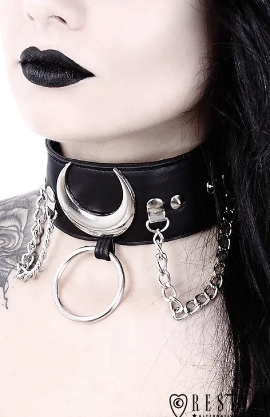 Gotycka obroża z księżycem "IRON MOON COLLAR"-Restyle Sale