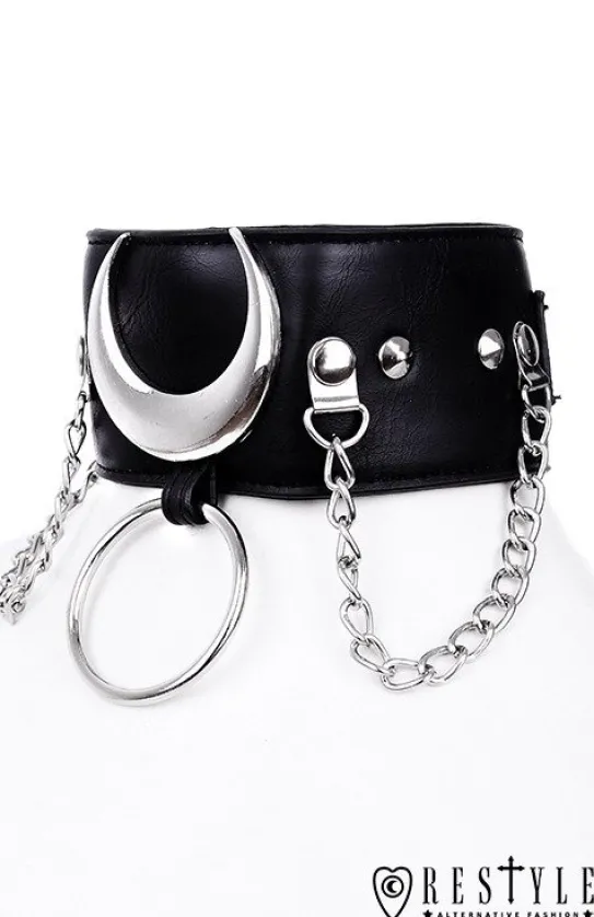 Gotycka obroża z księżycem "IRON MOON COLLAR"-Restyle Sale