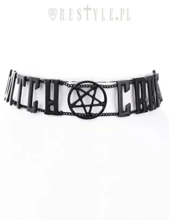 Gotycka obroża z napisem "WITCHCRAFT BLACK CHAIN COLLAR"-Restyle New