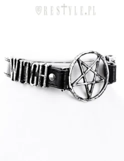 Gotycka obroża z napisem WITCHCRAFT BLACK VEGAN CHOKER-Restyle Clearance