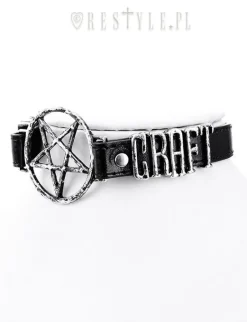 Gotycka obroża z napisem WITCHCRAFT BLACK VEGAN CHOKER-Restyle Clearance