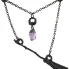 Gotycki czarny wisior czarownicy miotła BROOMSTICK-Restyle Discount