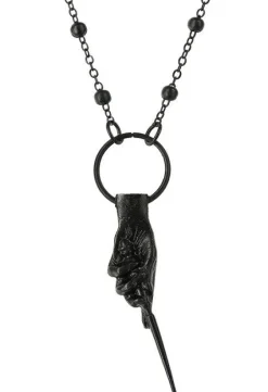 Gotycki czarny wisior różdżka wiedźmy MAGIC WAND-Restyle Sale