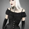 Gotycki gorset mocno modelujący talię „WH BROCADE UNDERBUST"-Restyle Fashion