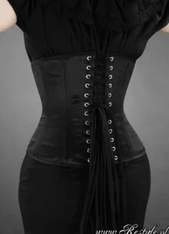 Gotycki gorset z krukiem, czarny underbust „DARK RAVEN”-Restyle New