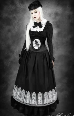 Gotycki gorset z krukiem, czarny underbust „DARK RAVEN”-Restyle New