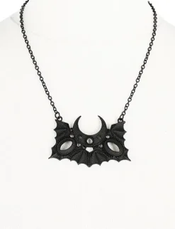 Gotycki wisior księżyc i nietoperze "MOON BAT PENDANT"-Restyle New