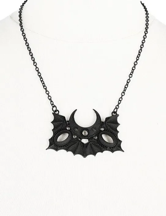 Gotycki wisior księżyc i nietoperze "MOON BAT PENDANT"-Restyle New