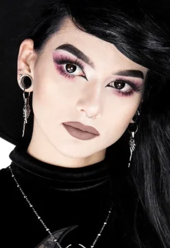 Gotyckie srebrne kolczyki koła z różdżką MAGIC WAND-Restyle Clearance
