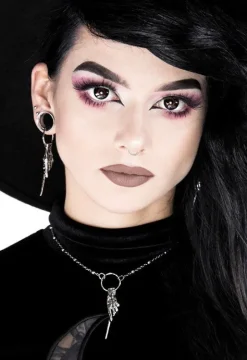 Gotyckie srebrne kolczyki koła z różdżką MAGIC WAND-Restyle Clearance