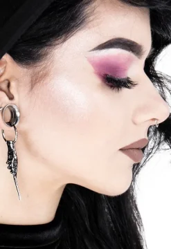 Gotyckie srebrne kolczyki koła z różdżką MAGIC WAND-Restyle Clearance