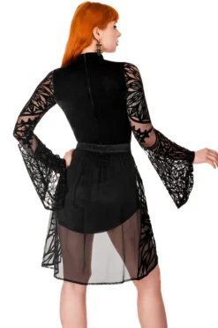 Grand Rose Floaty Skirt spódnica z siateczką i gotycką rozetą-Restyle Sale