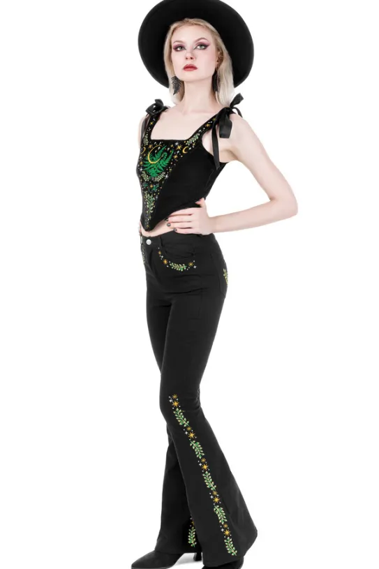 HERBAL CORSET Gorsetowa kamizelka z haftem roślinnym-Restyle Hot