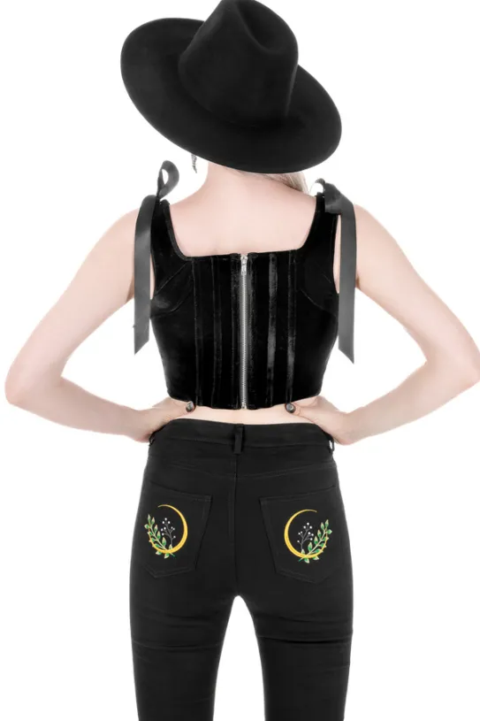 HERBAL CORSET Gorsetowa kamizelka z haftem roślinnym-Restyle Hot