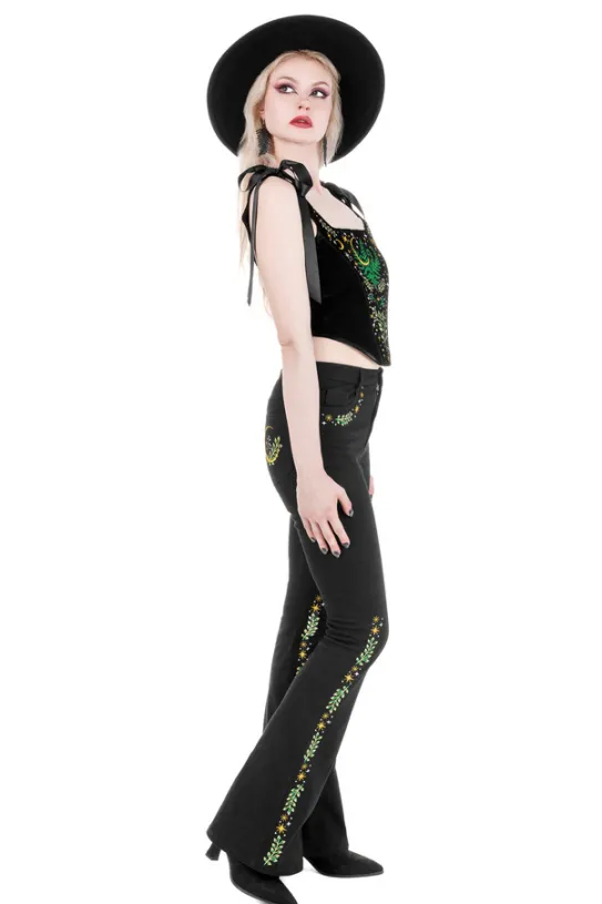 HERBAL CORSET Gorsetowa kamizelka z haftem roślinnym-Restyle Hot
