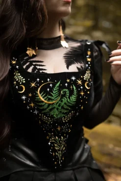 HERBAL CORSET Gorsetowa kamizelka z haftem roślinnym-Restyle Hot
