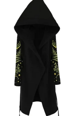 HERBAL HOODIE haft paproć i księżyc Długa, gotycka bluza z paprocią-Restyle Sale